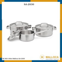 Bộ Nồi Malloca SA-2030: Thép Không Gỉ, Đa Dụng, Chính Hãng