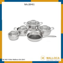 Bộ Nồi Malloca SA-2041: Hãng Malloca, Chất Liệu Cao Cấp, Dùng Được Mọi Loại Bếp