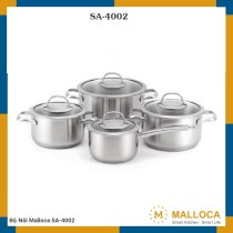 Bộ Nồi Inox 304 Malloca SA-4002 Cao Cấp, Đa Tính Năng